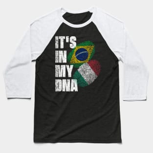 Italian And Brazilian Mix DNA Heritage Flag Baseball T-Shirt